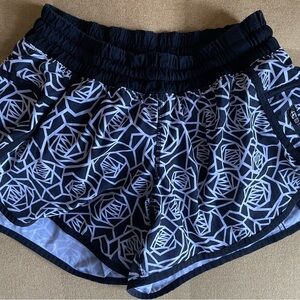 Lululemon Athletica Black and White Floral Women's Shorts